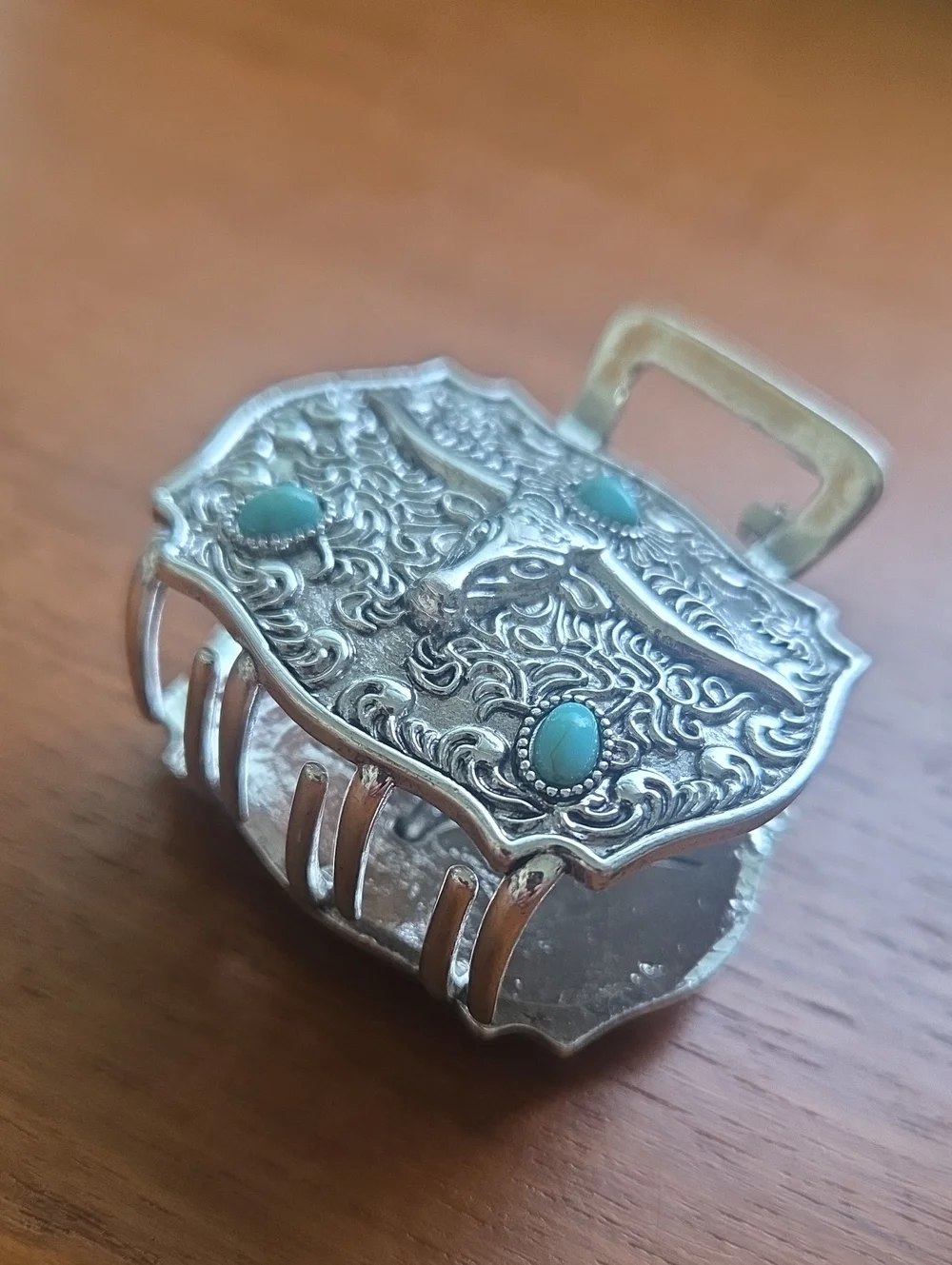Silver Colored SouthWestern Longhorn Hair Claw Clip